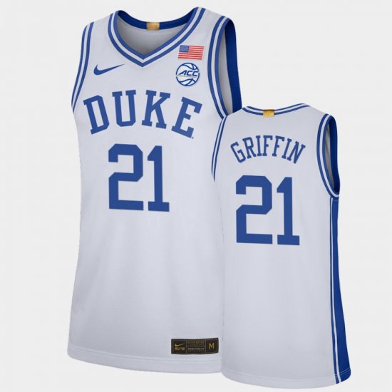 #21 AJ Griffin College Basketball Blue Devils Limited Mens White Jersey 462517-872