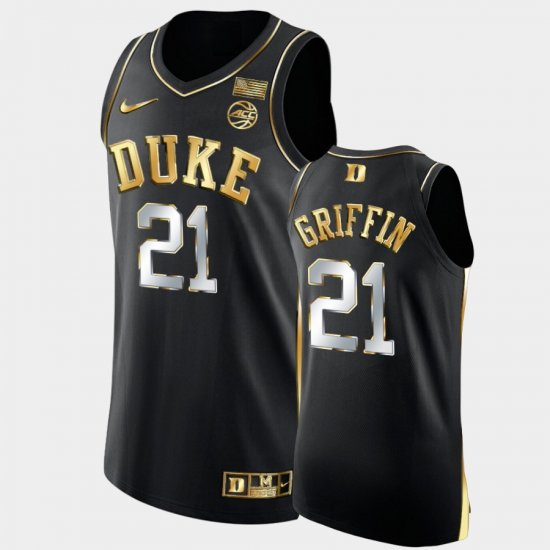 #21 AJ Griffin Golden Edition Duke Blue Devils 2021-22 Authentic Basketball Men\'s Black Jersey 399160-812