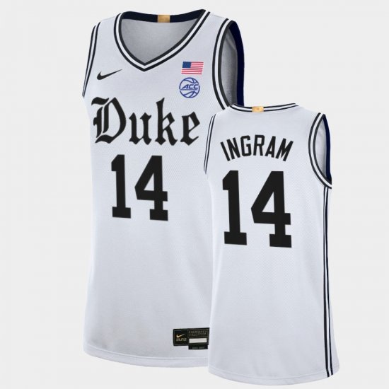 #14 Brandon Ingram College Basketball Duke University The Brotherhood Alumni Limited Men White Jersey 668641-232