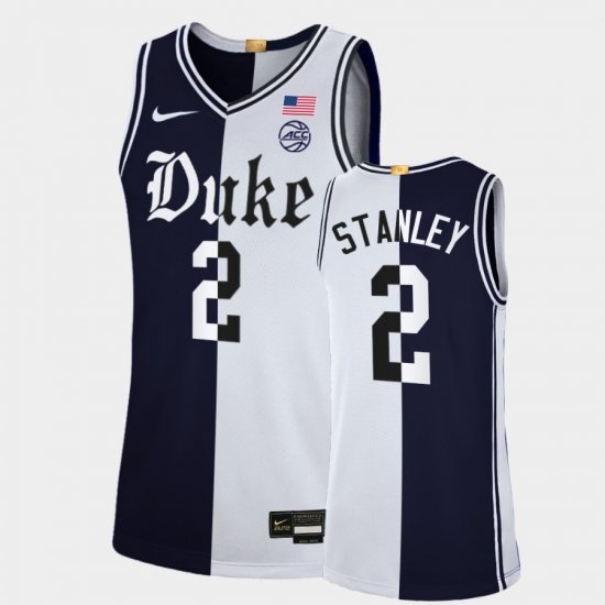 #2 Cassius Stanley College Basketball Duke Cameron Brotherhood Limited Split Edition Men\'s Black White Jersey 507106-399