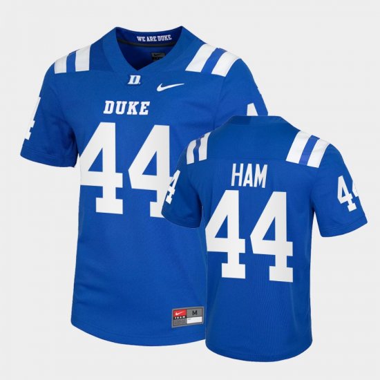 #44 Charlie Ham College Football Duke Mens Blue Jersey 872030-127