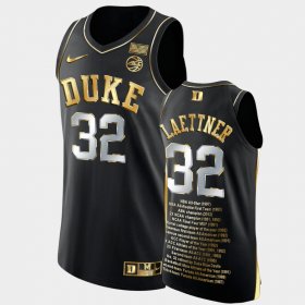 #32 Christian Laettner College Basketball Duke Career Awards Golden Commemoration Men's Black Jersey 165866-892