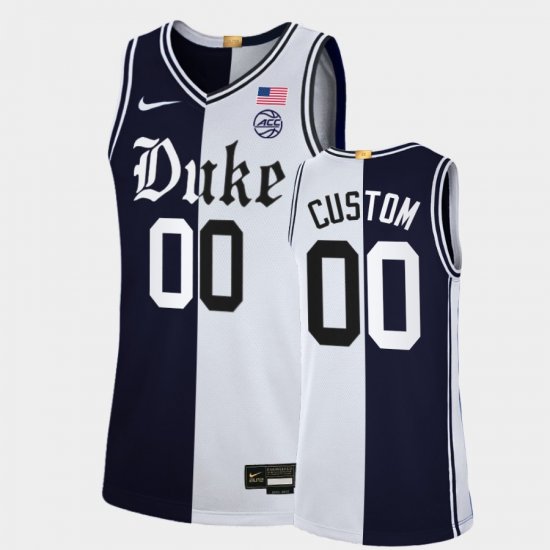 #00 Custom College Basketball Duke Blue Devils Cameron Brotherhood Limited Split Edition Men Black White Jersey 319141-112