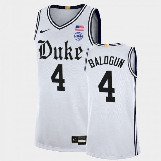 #4 Elizabeth Balogun College Basketball Duke University Cameron Brotherhood Limited Basketball Men White Jersey 112353-989