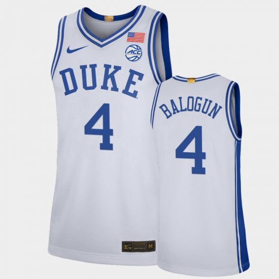 #4 Elizabeth Balogun College Basketball Duke Blue Devils Limited Men\'s White Jersey 836116-403