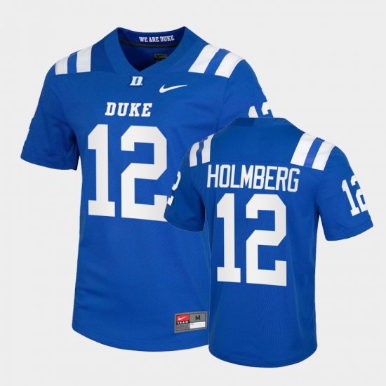 #12 Gunnar Holmberg College Football Duke University Mens Blue Jersey 311716-448