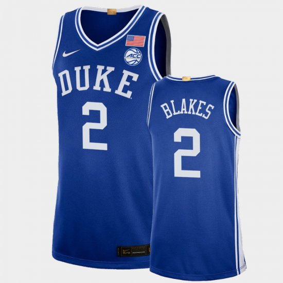 #2 Jaylen Blakes College Basketball Blue Devils Authentic Men\'s Royal Jersey 912897-317