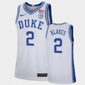 #2 Jaylen Blakes College Basketball Duke Blue Devils Limited Men's White Jersey 118698-729