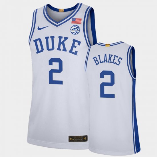 #2 Jaylen Blakes College Basketball Duke Blue Devils Limited Men\'s White Jersey 118698-729