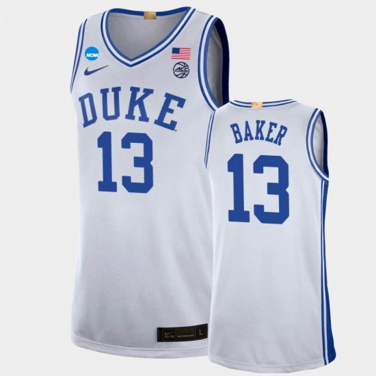 #13 Joey Baker March Madness Duke Blue Devils 2022 NCAA Limited Basketball Men\'s White Jersey 172843-813