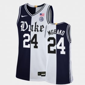 #24 Mackenzie Mgbako College Basketball Duke University Brotherhood Split Edition Mens Black White Jersey 472739-794