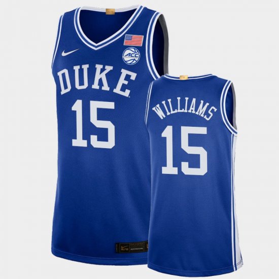 #15 Mark Williams College Basketball Duke University Authentic Men Royal Jersey 531562-392