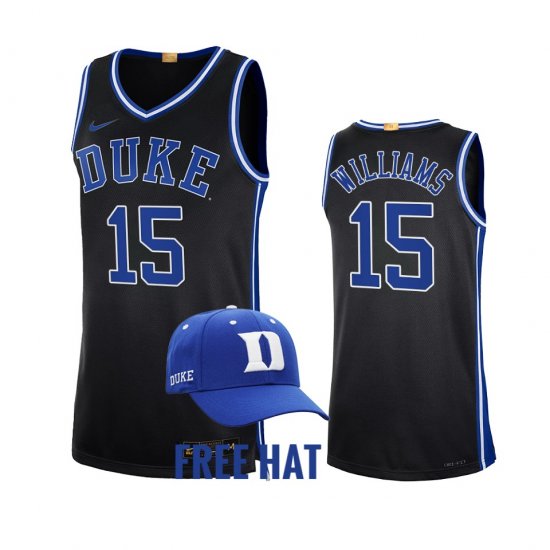 #15 Mark Williams College Basketball Blue Devils Limited Basketball Free Hat Mens Black Jersey 631835-575