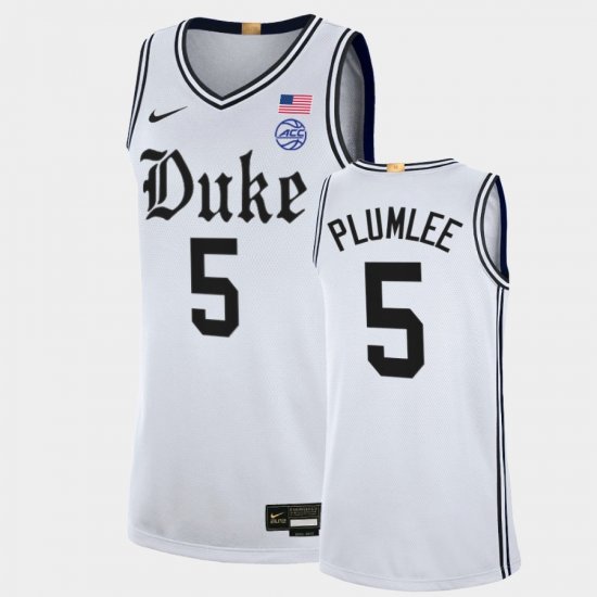 #5 Mason Plumlee College Basketball Duke The Brotherhood Alumni Limited Men White Jersey 681504-179