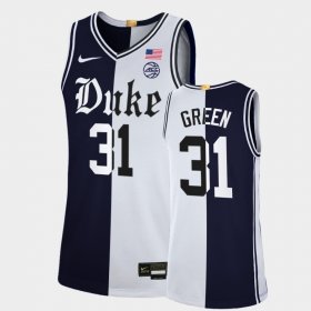 #31 Nyah Green College Basketball Blue Devils Cameron Brotherhood Split Limited Men's Black White Jersey 922215-680