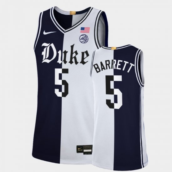 #5 RJ Barrett College Basketball Duke University Cameron Brotherhood Limited Split Edition Men\'s Black White Jersey 932350-679