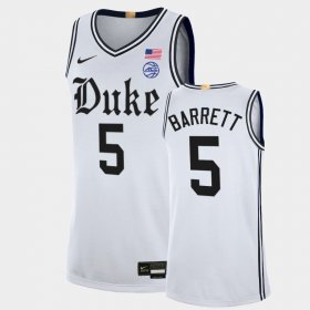 #5 RJ Barrett College Basketball Blue Devils The Brotherhood Alumni Limited Mens White Jersey 457600-301