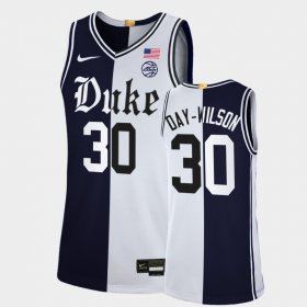 #30 Shayeann Day-Wilson College Basketball Blue Devils Cameron Brotherhood Split Limited Mens Black White Jersey 356111-680