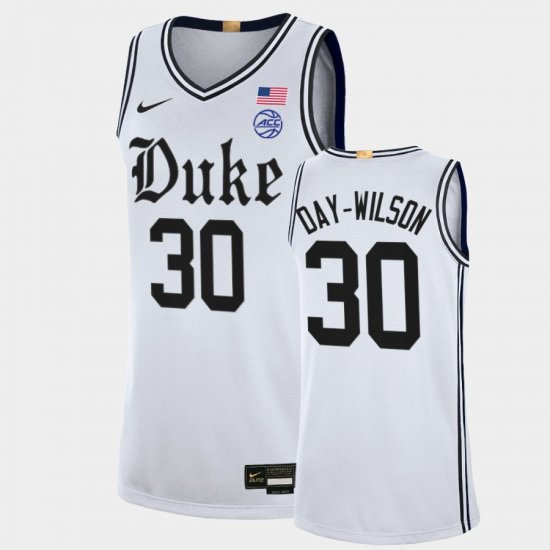 #30 Shayeann Day-Wilson College Basketball Blue Devils Cameron Brotherhood Limited Basketball Men\'s White Jersey 913316-717