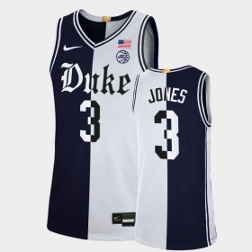 #3 Tre Jones College Basketball Duke University Cameron Brotherhood Limited Split Edition Men's Black White Jersey 994611-721