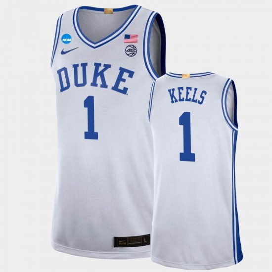 #1 Trevor Keels March Madness Duke Blue Devils 2022 NCAA Limited Basketball Men White Jersey 349670-748