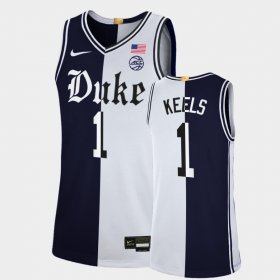 #1 Trevor Keels College Basketball Duke University Cameron Brotherhood Limited Split Edition Mens Black White Jersey 392513-940