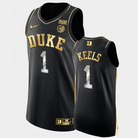 #1 Trevor Keels Golden Edition Duke Blue Devils 2021-22 Authentic Basketball Men Black Jersey 814893-985