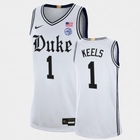 #1 Trevor Keels College Basketball Duke University The Brotherhood Limited Basketball Men's White Jersey 288891-230