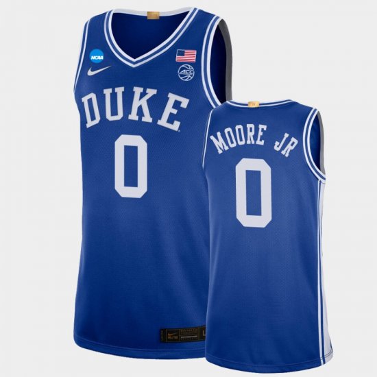 #0 Wendell Moore Jr. March Madness Duke 2022 NCAA Limited Basketball Men\'s Royal Jersey 873185-782