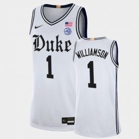 #1 Zion Williamson College Basketball Duke The Brotherhood Alumni Limited Men's White Jersey 573661-854