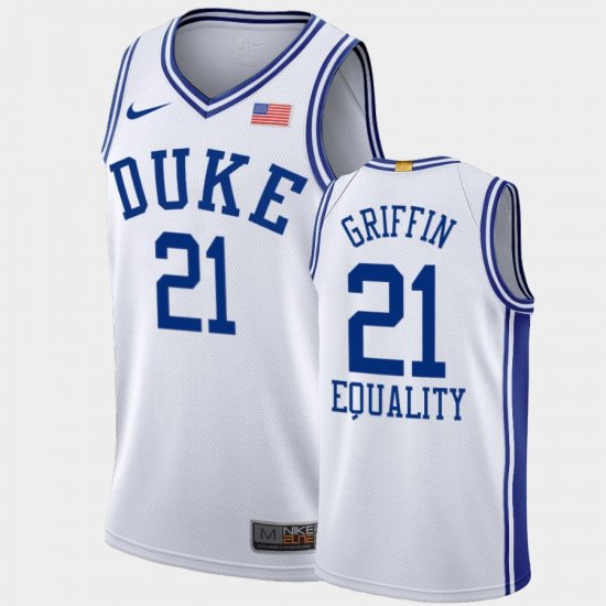 #21 A.J. Griffin Home Duke University 2021 2022 NBA Draft top prospect Men White Jersey 796695-969