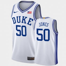 #50 Bates Jones Home Duke Blue Devils 2021 2021 transfer Men White Jersey 421796-845