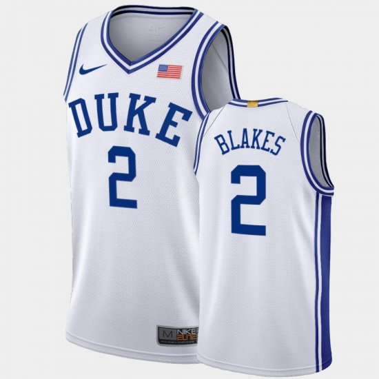 #2 Jaylen Blakes Home Duke 2021 2021 Class Men\'s White Jersey 497367-719