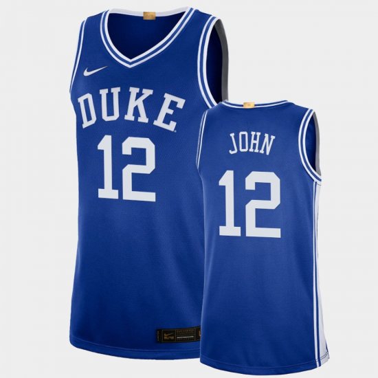 #12 Theo John College Basketball Blue Devils 2021 transfer Limited Men\'s Blue Jersey 748756-258