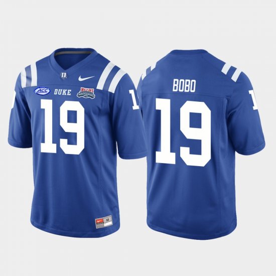 #19 Jake Bobo 2018 Independence Bowl Duke University College Football Game Men\'s Royal Jersey 380039-786