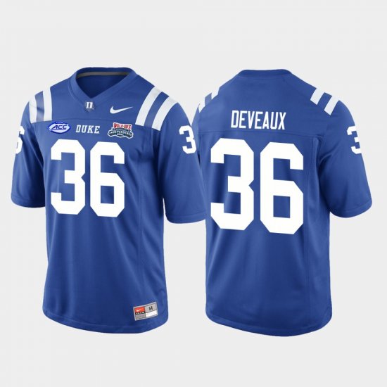 #36 Elijah Deveaux 2018 Independence Bowl Duke University College Football Game Mens Royal Jersey 512629-496