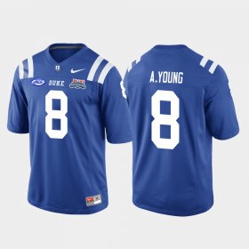 #8 Aaron Young 2018 Independence Bowl Duke University College Football Game Men Royal Jersey 210865-114