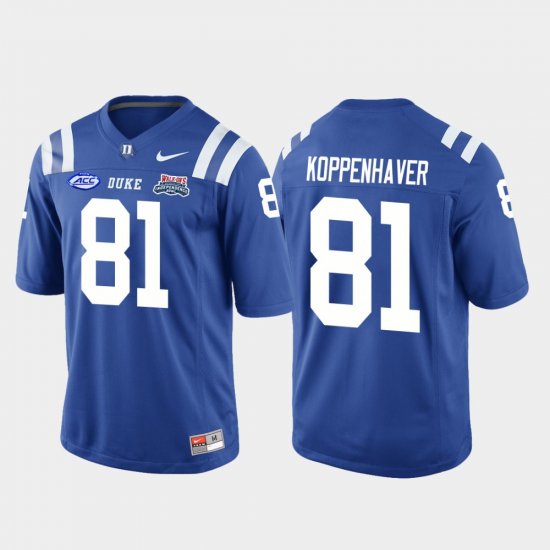 #81 Davis Koppenhaver 2018 Independence Bowl Blue Devils College Football Game Mens Royal Jersey 941809-206