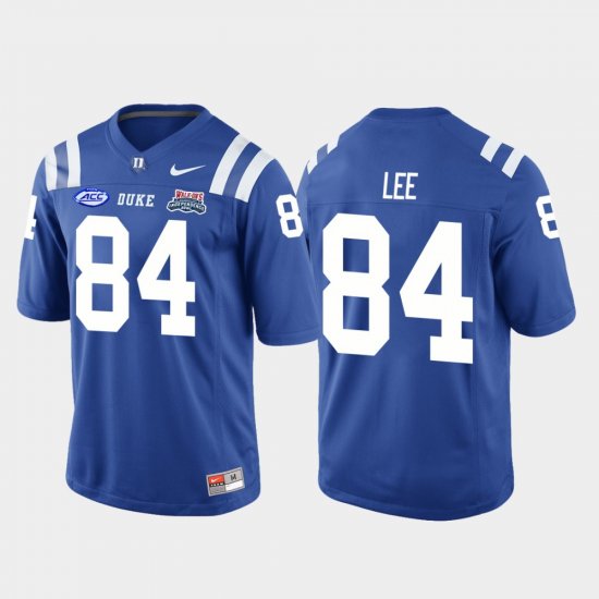 #84 Trevon Lee 2018 Independence Bowl Blue Devils College Football Game Men\'s Royal Jersey 635607-292