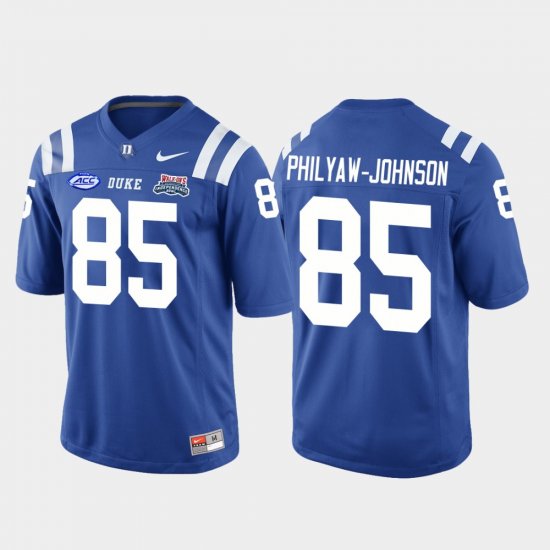 #85 Damond Philyaw-Johnson 2018 Independence Bowl Blue Devils College Football Game Men\'s Royal Jersey 132690-757