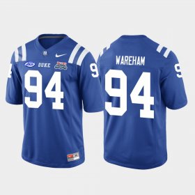 #94 Collin Wareham 2018 Independence Bowl Blue Devils College Football Game Mens Royal Jersey 233751-709