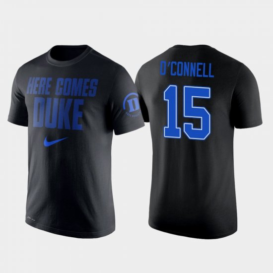 #15 Alex O\'Connell College Basketball Blue Devils 2 Hit Performance Men\'s Black T-Shirt 312708-872