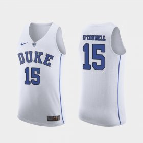 #15 Alex O'Connell Authentic Duke University March Madness College Basketball Men White Jersey 379515-242