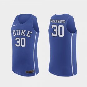 #30 Antonio Vrankovic Authentic Duke University March Madness College Basketball Mens Royal Jersey 302996-938