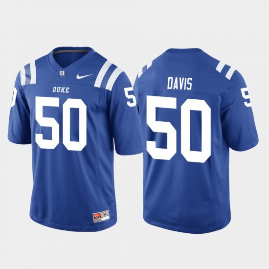 #50 Austin Davis College Football Duke Game Mens Royal Jersey 134653-113