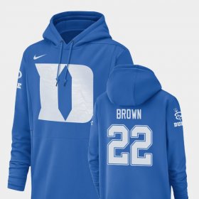 #22 Brittain Brown Champ Drive Duke Blue Devils Football Performance Men's Royal Hoodie 238462-276