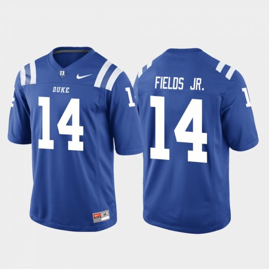 #14 Bryon Fields Jr. College Football Duke Blue Devils Game Men\'s Royal Jersey 477499-279