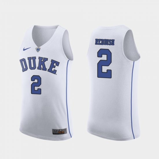 #2 Cam Reddish Authentic Duke University March Madness College Basketball Men\'s White Jersey 881586-515