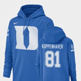 #81 Davis Koppenhaver Champ Drive Duke University Football Performance Mens Royal Hoodie 727394-257