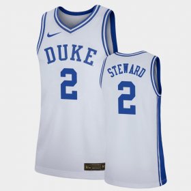 #2 DJ Steward Replica Duke University Basketball Men's White Jersey 417292-840